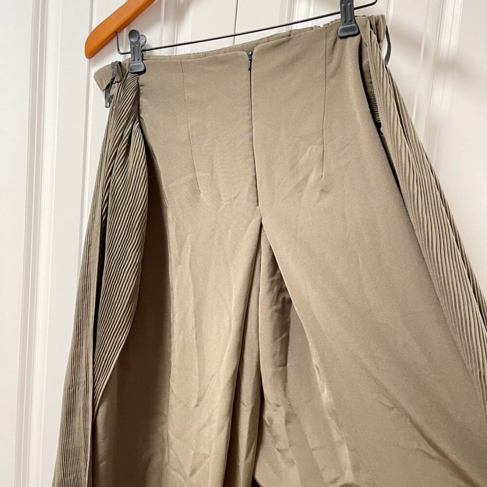 Vintage Wide-Leg Tie Pants Green – S - Picture 8 of 13